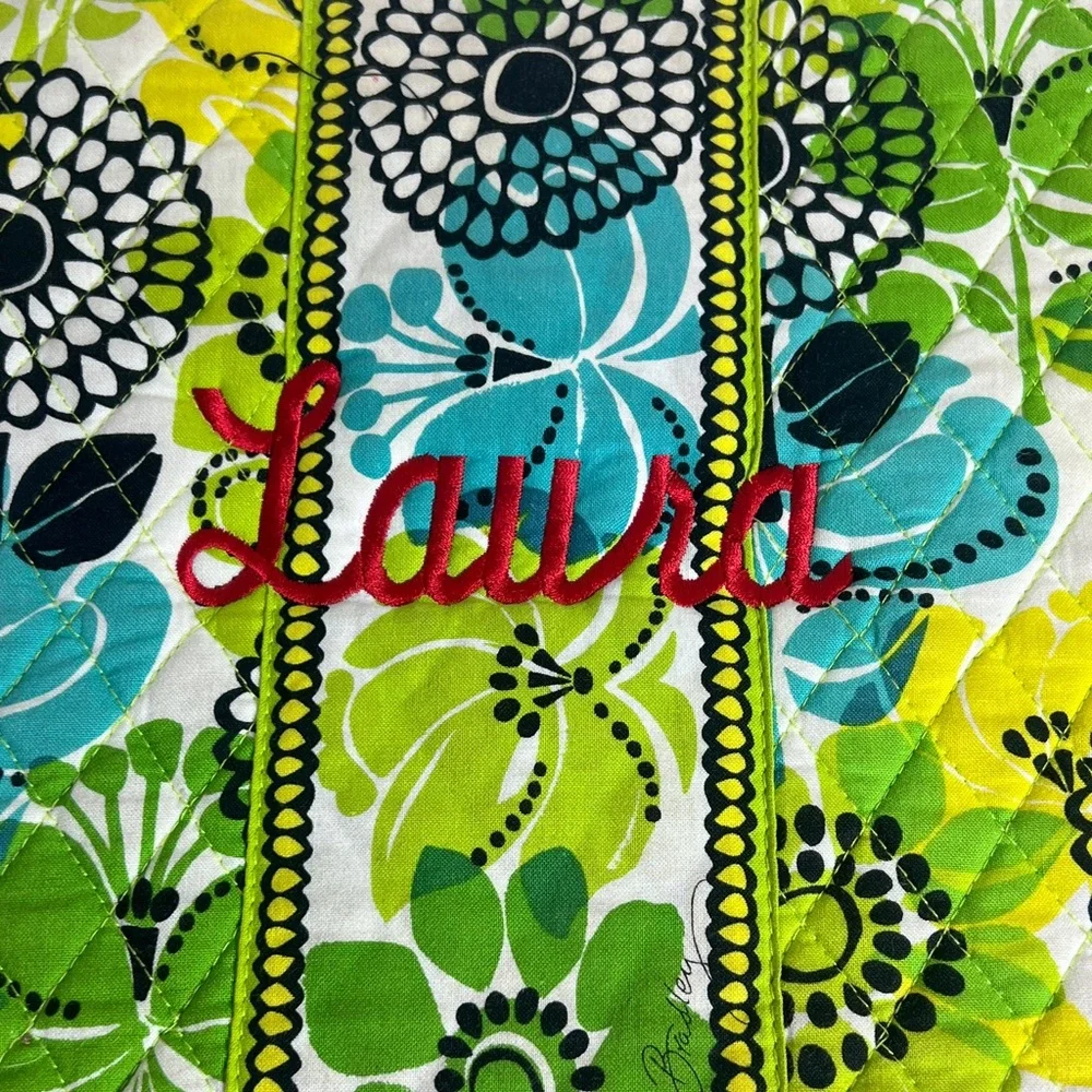 Vera Bradley Laptop Sleeve 14”x11” Limes Up LAURA personalized